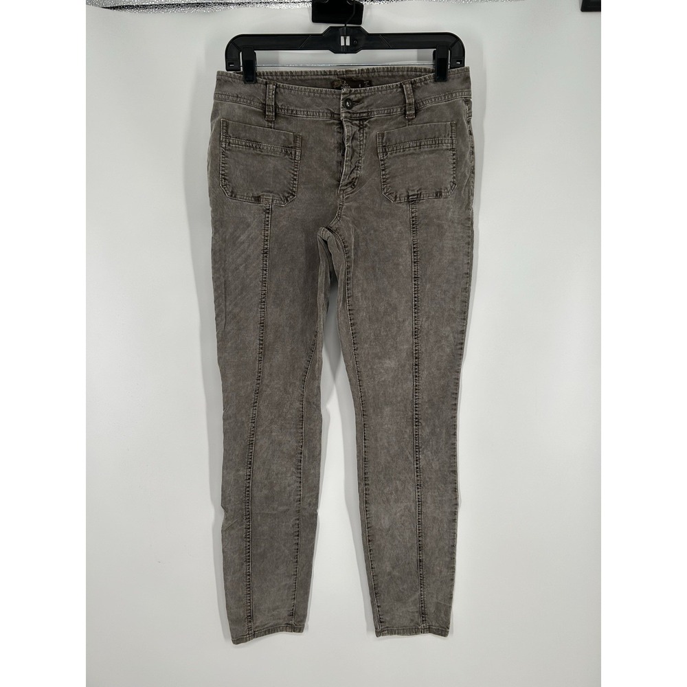 Prana Merrigan Pants Skinny Corduroy Pants Stretch Grey Womens Size 6 30 30x28